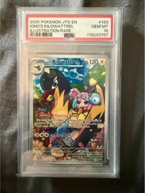 2025 Pokemon JTG EN Kiono's Kilowatttrel Illustration Rare GEM MT 10